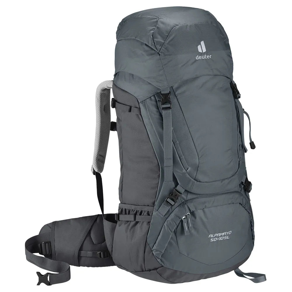 Mochila cargueira para trekking Alpamayo SL Deuter 50+10 litros Cinza