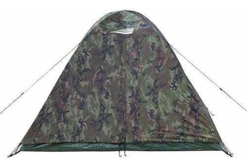 Barraca Camping Selvas 3/4 Pessoas Camuflada Sobreteto Acampamento Ntk